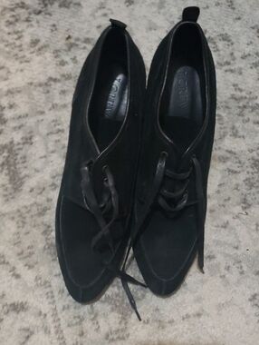 J. Crew Black Pointed Lace-Up Ankle Boots